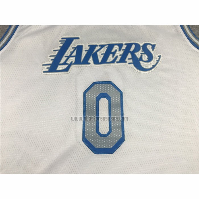 Camiseta Los Angeles Lakers Russell Westbrook NO 0 Ciudad 2020-21 Blanco
